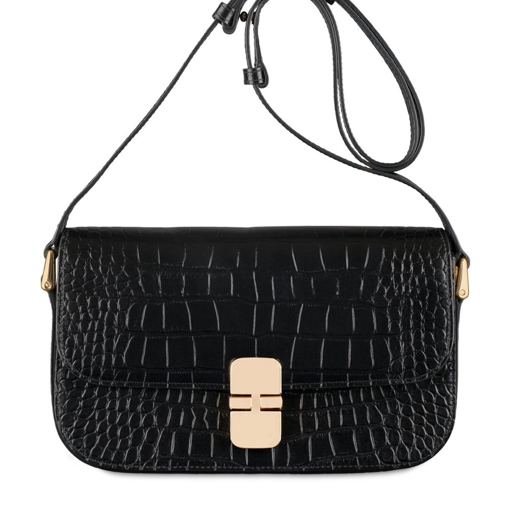 NWT APC Grace Baguette Bag in Black Croc Leather - Picture 5 of 6
